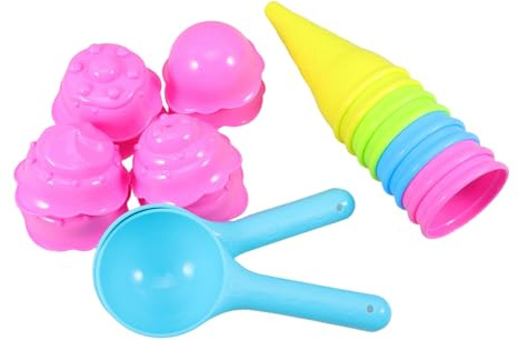 iplusmile Moule Glace Garçon Fille Plastique avec Cuillère Sable pour Plage et Bac à Sable Set Résistant et Léger pour Jeu Créatif Extérieur et Intérieur