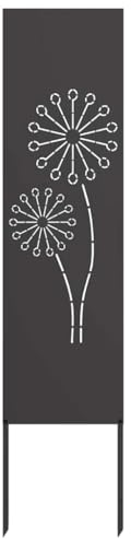 Tomostar Plaque de Jardin en Métal, Plaque Décorative Panneau Décoration de Jardin Fretwork Noir 32 x 140 cm