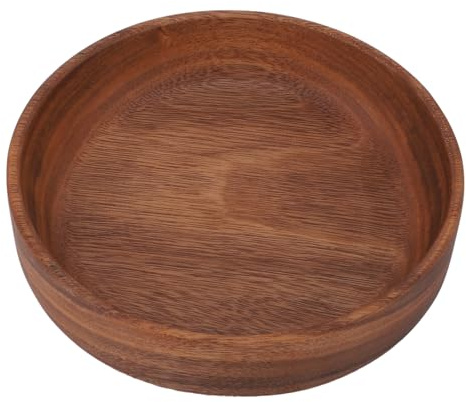 Ciotola da portata in legno, ciotola versatile per macedonia di frutta Piatto da portata per snack artigianale Grande piatto da portata in legno per l'arredamento della domestica (Rotondo di grandi