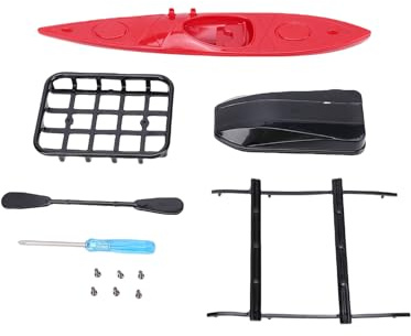 Keenso Remote Control Car, RC Car Upgrade Accessories Plastic Roof Rack and Canoe Set for Model Cars, with Screws Lightweight Decorative Parts for Multiple RC