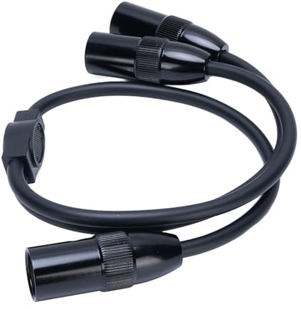 RASTKY XLR Y Splitter Cable with High Signal Quality for Microphones and Mixers, 3 Pin Male to Male XLR Cord, 1.64ft PVC Cable for Studio and Live Performances