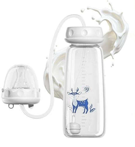 Biberon - Tettarelle In Silicone Da 240 Ml PP Forniture Per Allattamento Al Seno | Biberon Per Latte, Tettarella A Forma Di Seno Contenitore Per Latte Anti Coliche A Flusso Rapido, Accessorio Per L'al