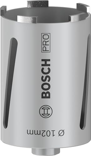 Bosch 1x Corona PRO a secco per trapani carotatori, G 1/2 pollice (per Mattoni in pietra calcarea e arenaria, Mattone, Ø 102 mm, Professional Accessorio Trapano al diamante)