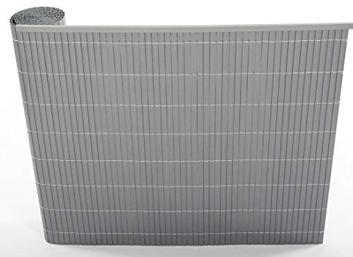 bambus-discount.com Kunststoff Sichtschutzmatte 100 x 300cm Farbe: Aluminium/Silber Modell Exclusiv - PVC Balkonverkleidung 1m x 3m