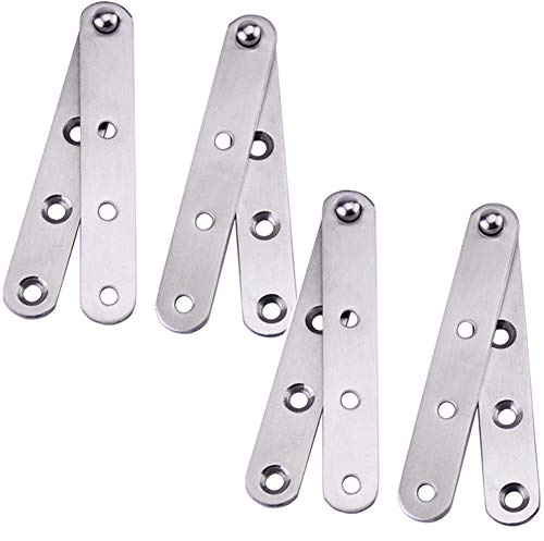 4 Piece Stainless Steel 360 Degree Rotating Concealed Hinges, Door Pivot Hinges Stainless Steel Drawer Window Door Fittings for Door Cabinets Cabinet (Large)