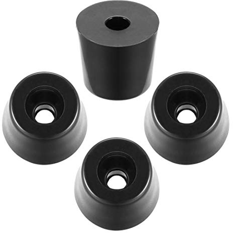 sourcing map Rubber Feet Buffers Pads D19x15xH17mm Buffer Feet Furniture Cutting Board Electronic Scale Leg Pads Anti-slip Black 4pcs