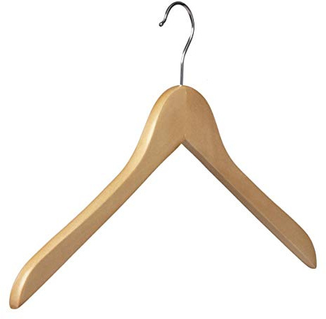 10 Flachbügel Kleiderbügel Lotusholz Natur 44cm / 13mm | C147-44, 10 Stück