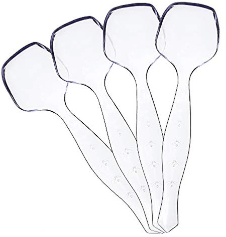 Plasticpro Disposable Plastic Serving Spoons Durable Heavy Duty Premium Serving Utensils Clear Pack of 4