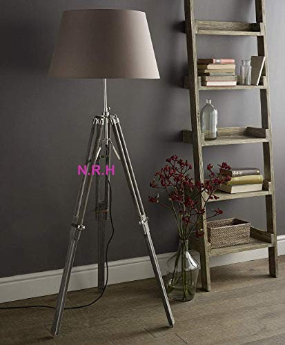 Lámpara de pie con trípode de madera gris de diseño clásico moderno (sin sombra)