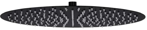 vidaXL Regenbrause Edelstahl 40 cm Rund Schwarz