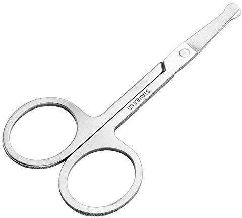 Faletony Profi Bartschere Nasenhaarschere mit Edelstahl Abgerundeter Haarschere Nasenhaarschneider zum Kürzen von Barthaaren, Ohrhaaren und Nasenhaaren