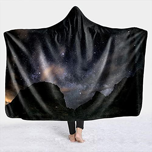 YUNHOME Kapuzendecke Decke Mit Kapuze Kuscheldecke Blanket Hoodie Romantische Sternenklare Nacht Sternenhimmel Warme Mit Kapuze Decke Magische Umhangmantel-Lmt216-2._150X130.