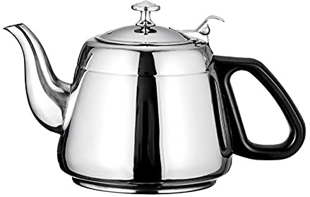 HENGSEN Pfeifender Teekessel Retro Wasserkessel Induktion Flötenkessel Edelstahl Wasserkocher Für Herd Home (Silber - 2L),Silber