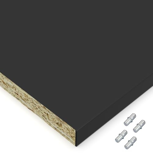 X57 Einlegeboden Regalboden Holzboden 19mm nach Wunschmaß max. 1000mm breit x 600mm tief Zuschnitt Anfertigung 2mm Umleimer ABS Kante (Schwarz)