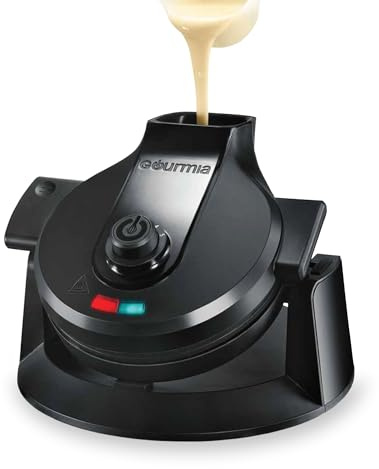 Gourmia Belgian Waffle Maker - Dual Pour Design, Nonstick Plates, Black