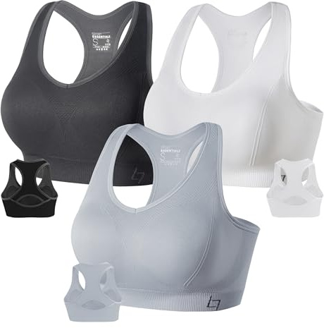 FITTIN Racerback Sports Bras for Women - Padded Seamless High Impact Support for Yoga Gym Workout Fitness - for Plus Size Large Bust Big Breast Woman Cups C-DDD