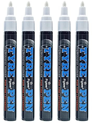 Yajimsa Pennarello per pneumatici per bicicletta e auto – rimozione graffi per vernice auto, pennarello a gesso per auto, penna per rimozione graffi auto, confezione da 5