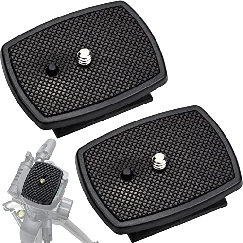 LUCKYKODOR 2 Pezzi Piastra a Sgancio Rapido Per Fotocamera Universale Testa Treppiede con Cuscinetto in Gomma Antiscivolo per Treppiede e Più Modelli (Nero)