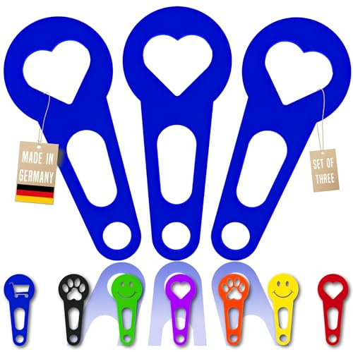 OnAir 3x shopping cart chip that can be removed immediately as a key chain; 3 pieces in a set shopping cart release shopping cart unlocker; handmade 3D printing (Heart, Blue)
