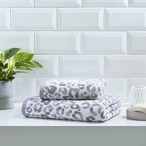 Fusion Bagno - Asciugamano da bagno in 100% cotone jacquard, 70 x 130 cm, grigio