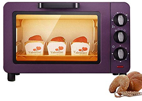 Mini forni domestici, capacità 15 l, macchina da forno multifunzionale, forno elettrico, timer da 60 minuti, pane per pizza, rosso