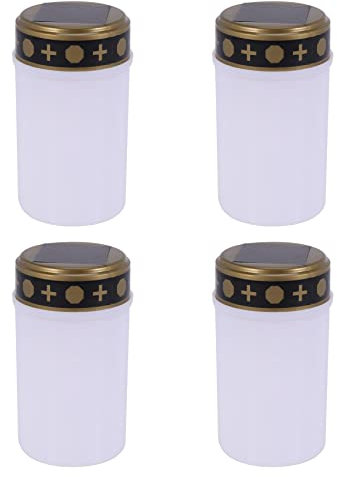 KVSERT 4X Tombale per Cimitero Tomba Luci Solari con Illuminazione LED Tomba Luce 1 Pz