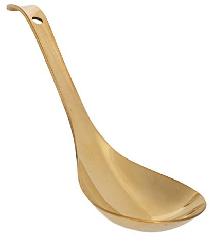 BestAlice Long Handle Ladle Soup Ladle, Ladle Stainless Steel Gold Soup Spoons Small Ladle for Sauce Gravy Ladle for Gravy Boat Serving Spoons for Home Kitchen Cooking(S)