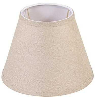 Aspen Creative 56028, Empire Uno Lamp Shade in Medium Brown Burlap Textured Fabric, 5 Top x 9 Bottom x 7 Slant Height, Slip UNO 33mm