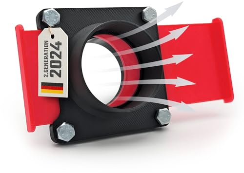 BlastGate - 50mm Absperrschieber DN50 für Werkstatt Absaugung Luftstromregulierung Robustes PLA Schieberventil Schwarz/Rot für Staubkontrolle Holzverarbeitung und Späneabsaugung (2. Gen., 2024)
