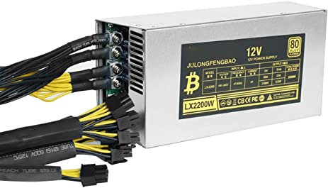 KLVN Bureau de la Carte mère 2200W ETH Unité d'alimentation pour BTC Bitcoin Ethereum Mineur minière Pc Unité de Puissance Haute efficacité 6pin