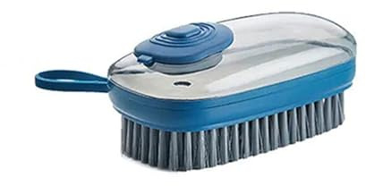 Dish Washing Up Brush With Soap Dispenser, 2 In 1 Automatic Liquid Adding Laundry Brush, Multipurpose Scrubbing Brush, For Clothes, Shoes, Carpet, Kitchen Sink (Blue)