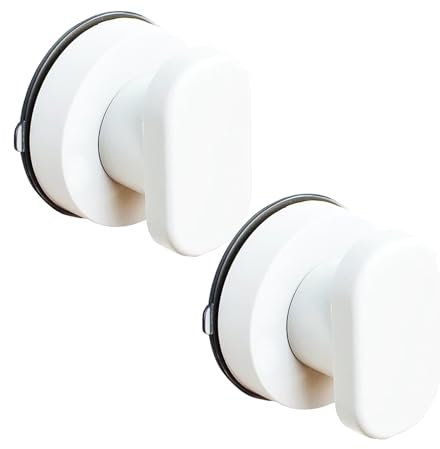 CTForest 2 Piezas de Manija de Ventosa para Puerta, Manija de Ventosa, Manija de Ventosa Blanco, Adecuada para Gabinetes, Puertas de Vidrio, Cajones, Tapa de Inodoro(Blanco)