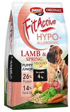 Panzi Pet - Fit Active Puppy/Junior 4kg – Hundefutter mit Lamm und Reis – Hühnerfreies Hundefutter für Welpen und Junghunde