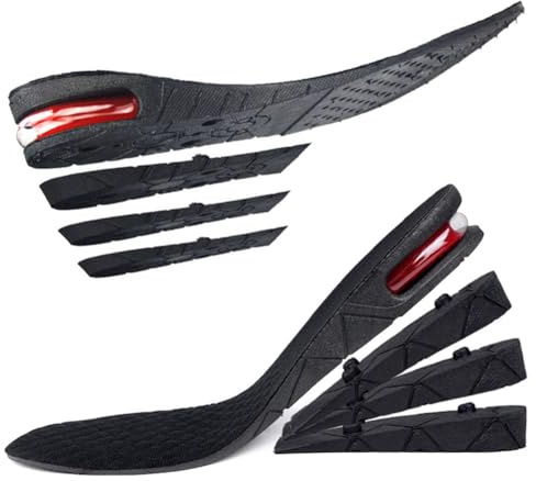 4 Strati Aumento di Altezza Solette Cuscino d'aria Alzatacco 3-9cm Regolabile Unisex Confortevole Scarpe Rialzate