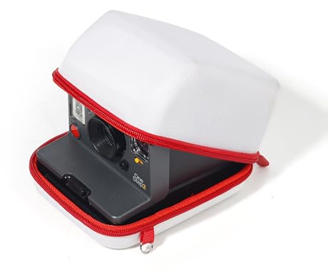 Rieibi Étui rigide pour Polaroid OneStep 2/OneStep+/Now/Now+ - Housse de protection en tissu EVA pour Polaroid One Step 2/One Step+ Plus/Now/Now+ Plus Instant i-Type - Rouge et Blanc, Rouge+Blanc