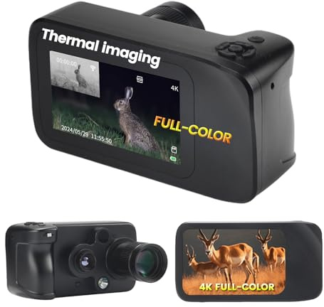 Night Vision Monocular 4K Full Color Infrared Night Vision Thermal Monocular 256x192 Three Modes WiFi Thermal Imaging Monocular Support Save Photo and Video with 128GB Large Storage Capacity