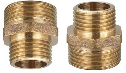 MiJunHD 2PCS Brass Reducer Connector | BSP Male Thread G1/2≈20mm≈0.79inch to G3/4≈25mm≈1inch | Pipe Thread Reducing Joint Plumbing Adapter for Pipe Connection Converting