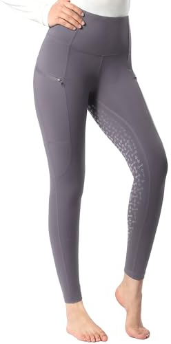 Harrison Howard dam heltrimma silikon grepp ridbyxor ridbyxor hög midja leggings för kvinnor, Komet, XL