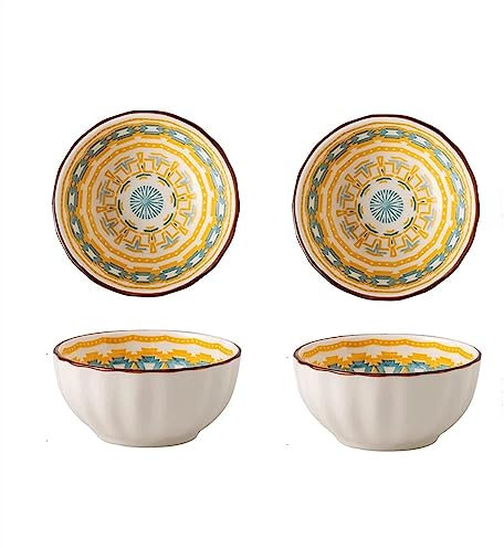 GLigeT Dip Schälchen Rundes Keramikschalen-Set, kleine Porzellanschalen, Beilagen for Desserts, EIS, Snacks, Gewürze, Joghurt, Dip-Saucenschalen-Set, 2er- oder 4er-Set. Saucenschälchen(B)