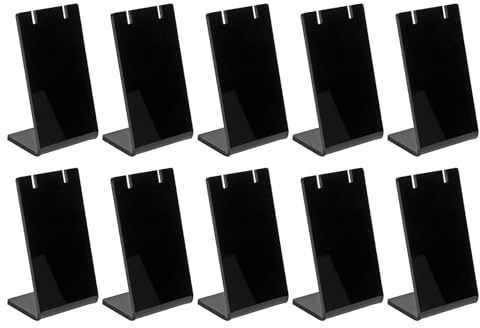 Enforose 10 stücke Acryl Ohrring Halter Organizer Ohr Studs Schmuck Lagerung Display Rack Schaufenster Kunststoff Display Schaufenster schmuck veranstalter (Black)
