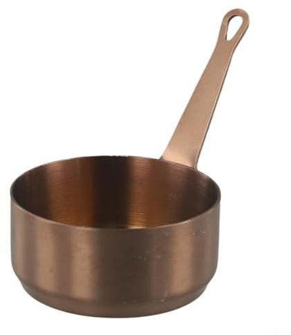 Mini casserole à lait en acier inoxydable antiadhésive résistante à la rouille avec long manche pour soupe (or rose, M)