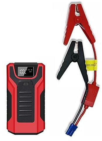 MZZYG Haute Puissance 16000mAh 1200A Voiture Saut Démarreur 12V Dispositif De Démarrage Batterie Externe Chargeur De Voiture for Voiture Batterie Booster Buster LED Chargement Rapide Et Efficace(Red)