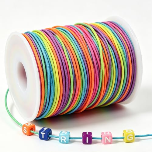 Stretchy Elastic String, 1mm X 100m Elastic Cord, Beading Cords Threads for Bracelet Necklaces Jewelry Making, Beading, Knotting, Binding, Wrapping and Crafts