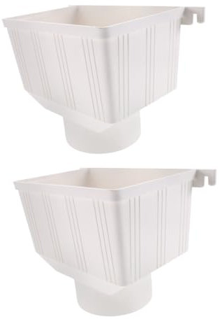 Vaguelly Lot De 2 Tuyaux De Drainage en PVC pour Eaux Pluviales Accessoires pour Tuyaux D'Égout Entonnoir Seau d'eau De Pluie Gouttières Tuyau De Descente Filtre De