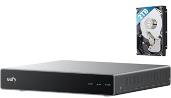 eufy Security Network Video Recorder S4 CCTV Camera Systems, 8–16 Channels, AI-Powered Video Finder, Pre-Installed 2TB Hard Drive Up to 16TB, 24/7 Recording, Only Works with eufy PoE Cams and Devices