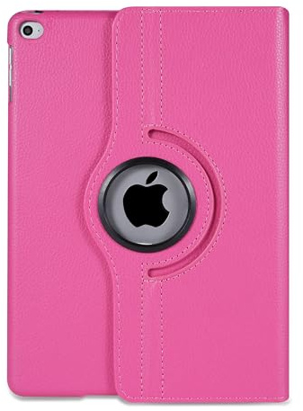 Étui rotatif à 360° pour iPad 9.7 - Compatible avec iPad 5e/6ème génération (2017/2018), iPad Air 1 (2013), iPad Air 2 (2014) - Housse en cuir PU avec fonction veille/réveil automatique (Rose)