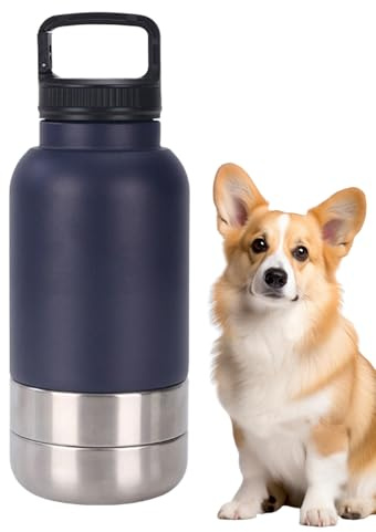 Bärbar Hundflaska | Hundflaska För Promenader Med Vatten | 1,52 Liter Spillsäker Drickbägare Med Avtagbar Skål Till Utomhusvistelse Camping Vandra