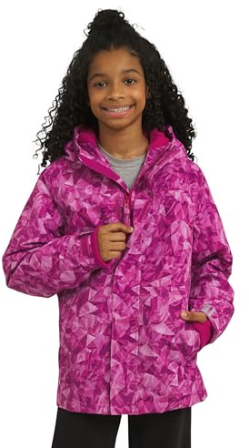 Lands' End Girls' Squall Waterproof Fleece Lined Insulated Jacket, Pink Multi, Small
