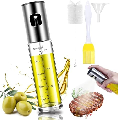 CarsMinders Ölsprüher zum Kochen, 100 ml Olivenölspritzer, Gewürz-Sprühflasche, Glasflasche für geröstetes Olivenöl, geeignet für die Küche, zum Kochen, zum Brotbacken, zum Grillen