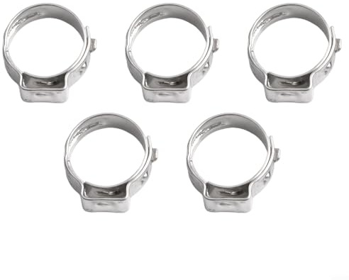 10 anelli di serraggio PEX in acciaio inossidabile, raccordi a crimpare a orecchio singolo per tubi da 7-14 mm, fascette stringitubo sigillanti a 360° con compensazione di espansione termica (16,2 mm)